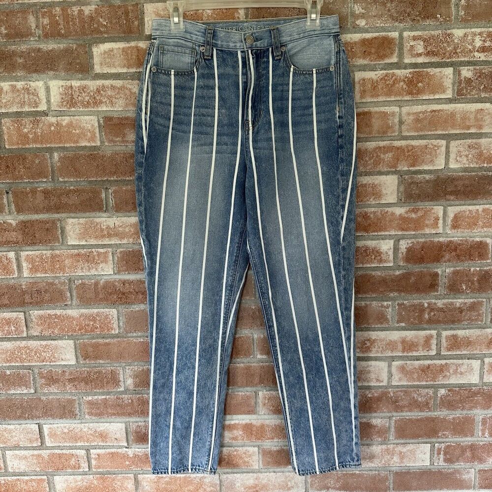 American Eagle Striped Mom Jeans Size 4
